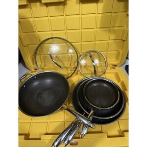 HEXCLAD 6 Piece Nonstick Stainless Steel Pan Set 8 10 12" Lids Wok $600